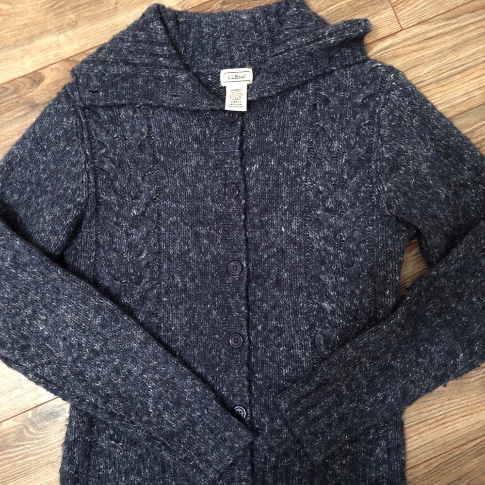 L.L. Bean Button Down Cardigan Blue Size Small